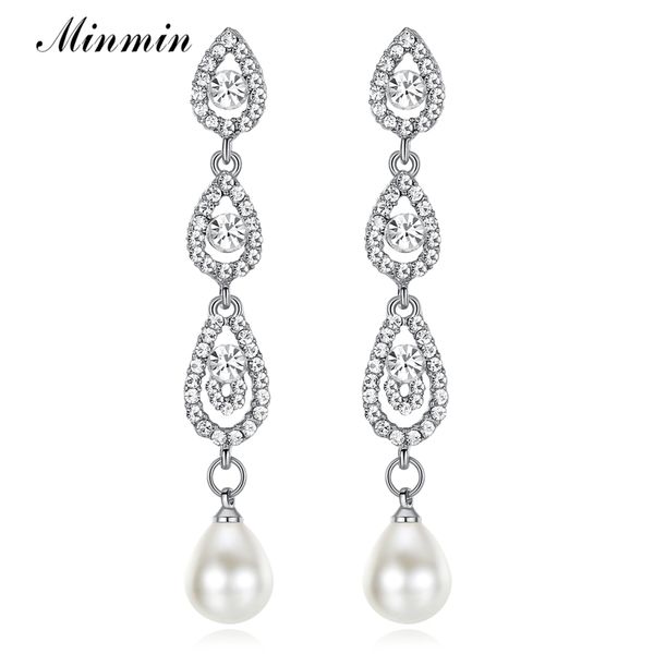 minmin luxury gold color teardrop simulated pearl long earrings for women fashion crystal wedding jewelry christmas gift meh1023, Golden
minmin luxury gold color teardrop simulated pearl long earrings for women fashion crystal wedding jewelry christmas gift meh1023, Golden