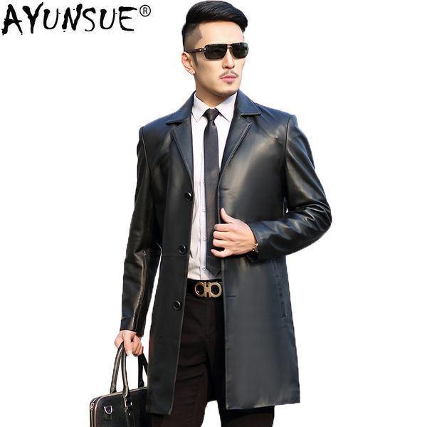 ayunsue genuine leather jacket men long spring sheepskin coat for men windbreaker blazer men's coats blouson cuir homme kj1443, Black
ayunsue genuine leather jacket men long spring sheepskin coat for men windbreaker blazer men's coats blouson cuir homme kj1443, Black