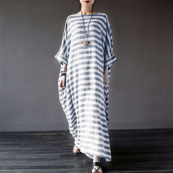 summer evening party boho dresses plus size women casual loose linen dresses ladies striped oversized strappy long maxi dress, Black;gray
summer evening party boho dresses plus size women casual loose linen dresses ladies striped oversized strappy long maxi dress, Black;gray