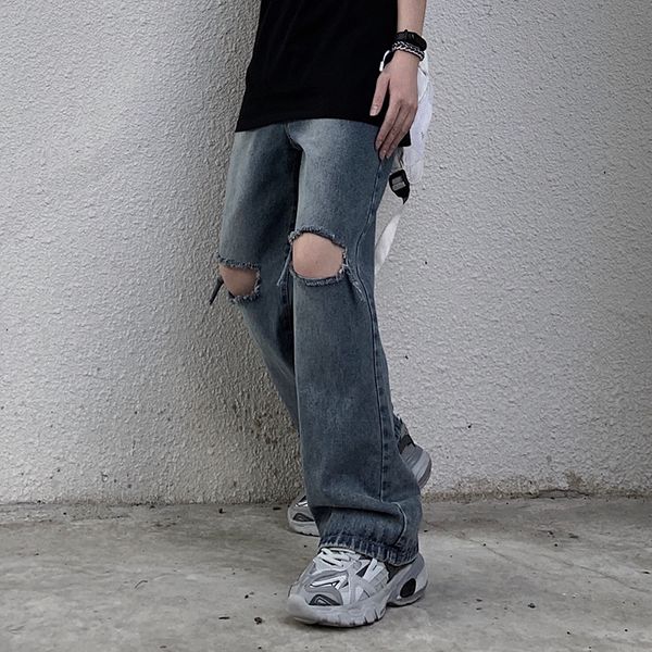 streetwear loose high waist woman man destroyed ripped hole denim contrast gradient pant harajuku fashion korean boyfriend jeans, Black;white
streetwear loose high waist woman man destroyed ripped hole denim contrast gradient pant harajuku fashion korean boyfriend jeans, Black;white