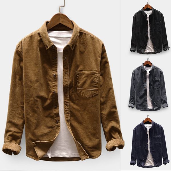 helisopus corduroy men shirts autumn casual slim fit shirts turn-down collar solid color fashion single breasted shirt, White;black
helisopus corduroy men shirts autumn casual slim fit shirts turn-down collar solid color fashion single breasted shirt, White;black