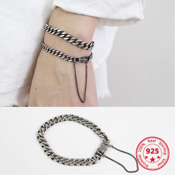 100% authentic s925 sterling silver fashion retro handmade 5mm 7mm 10mm chain bracelet bangle men's women's jewelry, Golden;silver
100% authentic s925 sterling silver fashion retro handmade 5mm 7mm 10mm chain bracelet bangle men's women's jewelry, Golden;silver