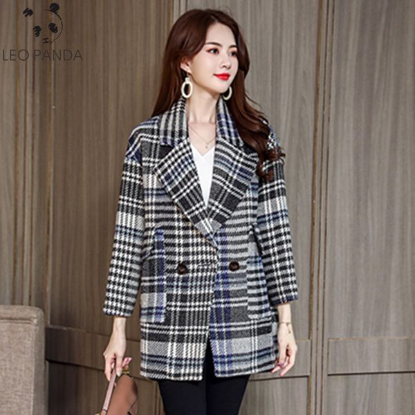 new autumn fashion women's office style double breasted winter casual female v-neck grid printed coat abrigos woolen coat cy, Black
new autumn fashion women's office style double breasted winter casual female v-neck grid printed coat abrigos woolen coat cy, Black