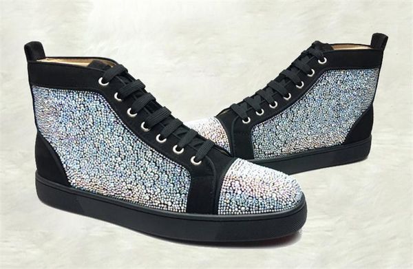 2018 new fashion mens patchwork with studded spikes red bottom casual shoes womens high gentleman sneakers size 35 -46, Black
2018 new fashion mens patchwork with studded spikes red bottom casual shoes womens high gentleman sneakers size 35 -46, Black