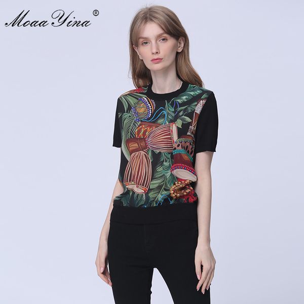 moaayina fashion short sleeve black knitting women's elegant tribal musical instrument print silk wool sweater pullovers, White;black
moaayina fashion short sleeve black knitting women's elegant tribal musical instrument print silk wool sweater pullovers, White;black
