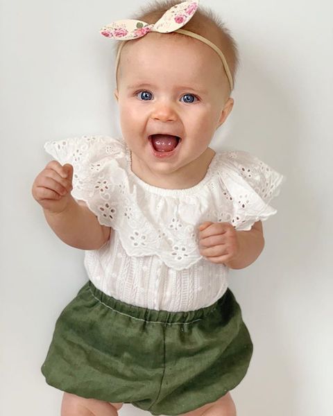 fashion baby girls summer clothes set casual newborn infant baby girls ruffles collar lace romper+short briefs 2pcs outfits hot, White
fashion baby girls summer clothes set casual newborn infant baby girls ruffles collar lace romper+short briefs 2pcs outfits hot, White