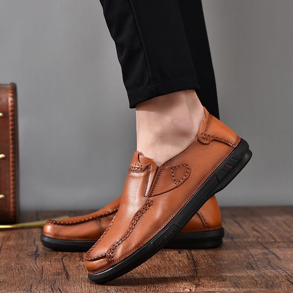 leather men shoes classic comfortable casual genuine leather shoes handmade outdoor men loafers flats moccasins, Black
leather men shoes classic comfortable casual genuine leather shoes handmade outdoor men loafers flats moccasins, Black