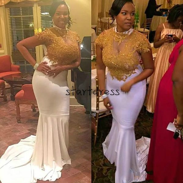 plus size african white prom dresses mermaid high neck short sleeves modest long elegant evening formal dress gold applique 2018 party, Black
plus size african white prom dresses mermaid high neck short sleeves modest long elegant evening formal dress gold applique 2018 party, Black