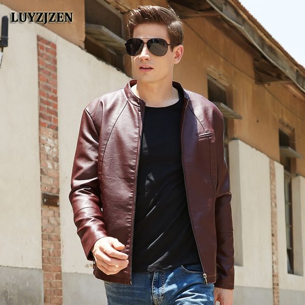 luyzjzen motorcycle pu faux leather jacket men winter new arrival male jackets 2017 casual solid zip leather coats 633, Black
luyzjzen motorcycle pu faux leather jacket men winter new arrival male jackets 2017 casual solid zip leather coats 633, Black