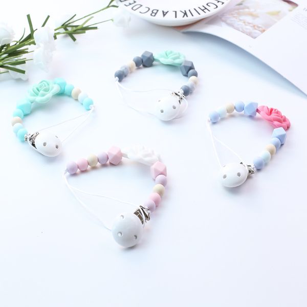 pacifier clip chain baby infant soothie accessories silicone flower beads paci holder clips teether prevent drop toy 0818-2
pacifier clip chain baby infant soothie accessories silicone flower beads paci holder clips teether prevent drop toy 0818-2