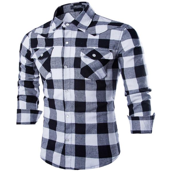 missky men flannel plaid shirt 100% cotton 2019 spring autumn casual long sleeve shirt soft comfort slim fit styles man clothes, White;black
missky men flannel plaid shirt 100% cotton 2019 spring autumn casual long sleeve shirt soft comfort slim fit styles man clothes, White;black