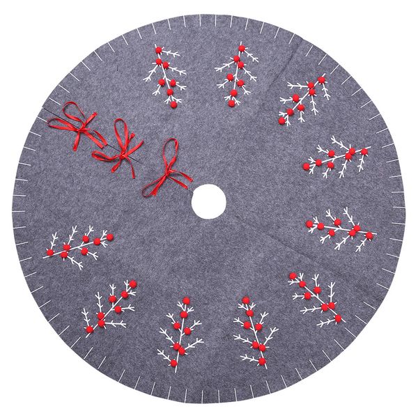 

diameter 120cm merry christmas tree skirt gray red ball tree branch home decoration xmas carpet aprons natal new year 2020