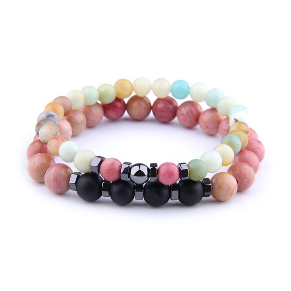 friendship bracelets for women natural polished rhodochrosite beads bracelet chakra amazonite hematite charm pulsera for couples, Black
friendship bracelets for women natural polished rhodochrosite beads bracelet chakra amazonite hematite charm pulsera for couples, Black