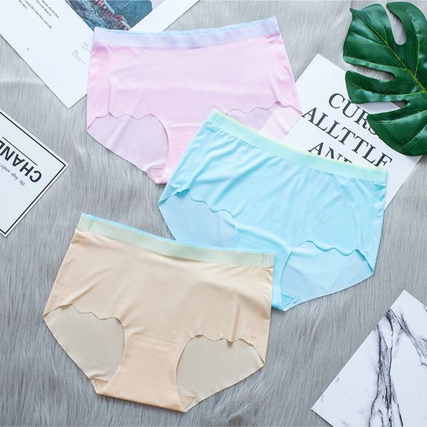women's seamless underwear women's ice silk mid-waist one-piece cute cotton crotch briefs ultra-thin summer, Black;pink
women's seamless underwear women's ice silk mid-waist one-piece cute cotton crotch briefs ultra-thin summer, Black;pink
