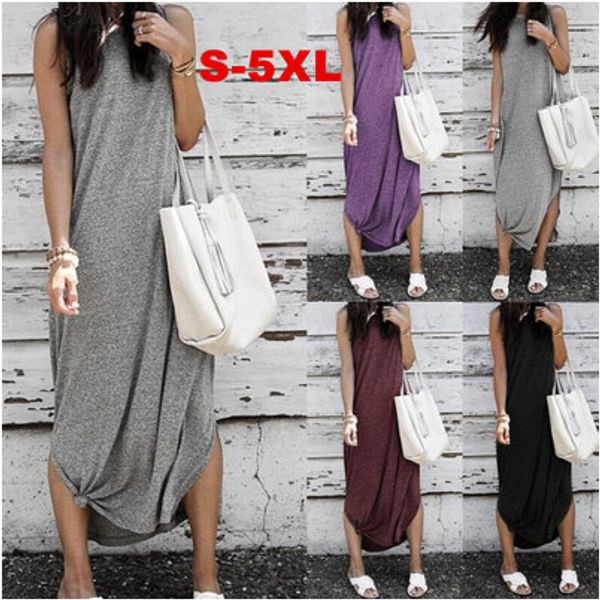 womens designer dresses new sleeveless dress ladys solid color casual long skirt women plus size dresses fashion brand dress, Black;gray
womens designer dresses new sleeveless dress ladys solid color casual long skirt women plus size dresses fashion brand dress, Black;gray