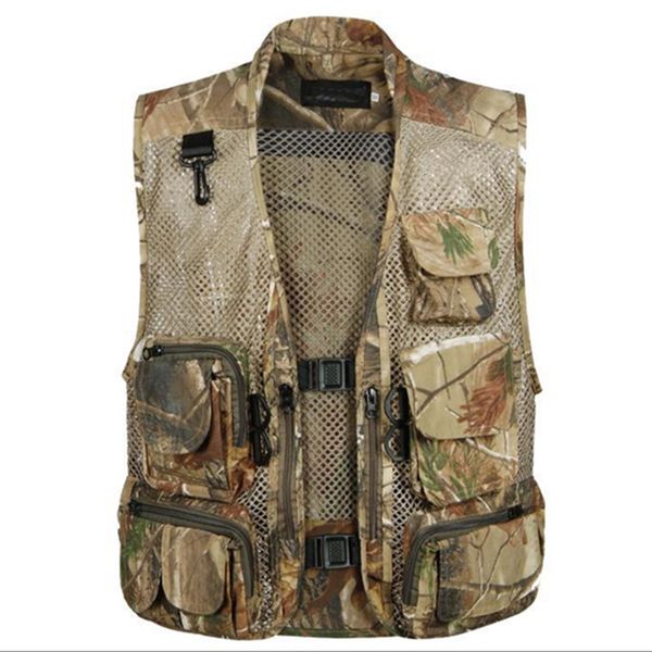 Big Size Camo Vest Breathable Jungle Hunting /pgraphy Vest Multi Pocket Mes Camouflage Fishing Ing