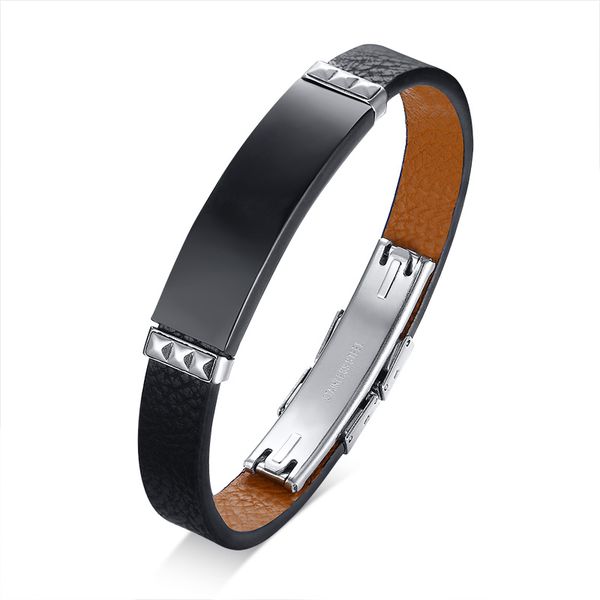 2019 new arrivals bend brand simple leather men's bracelet black + steel color can be lettering men's holiday gift bl-461
2019 new arrivals bend brand simple leather men's bracelet black + steel color can be lettering men's holiday gift bl-461