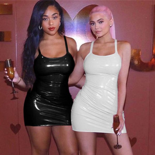 bandeau leather dress women pvc leather zipper wetlook night club bodycon evening party short mini dress, Black;gray
bandeau leather dress women pvc leather zipper wetlook night club bodycon evening party short mini dress, Black;gray