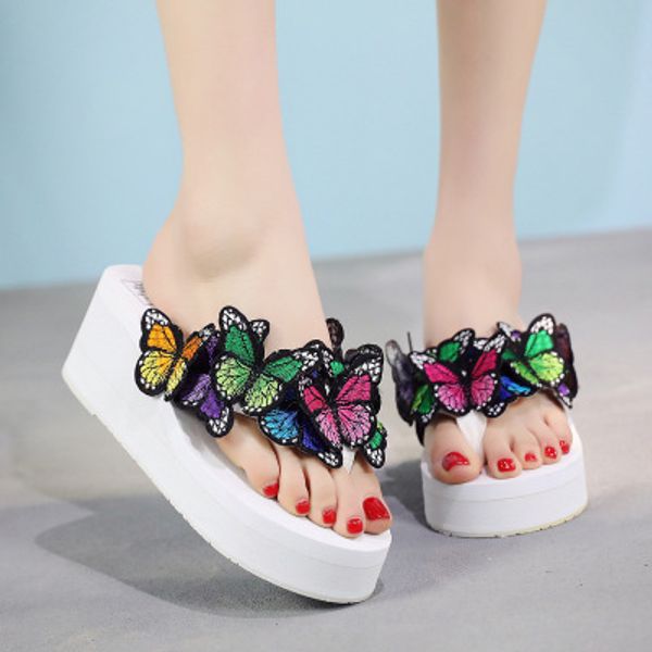 ale summer woman slippers platform bath slippers wedge beach flip flops shoes handwork butterfly slides for women size35-42, Black
ale summer woman slippers platform bath slippers wedge beach flip flops shoes handwork butterfly slides for women size35-42, Black
