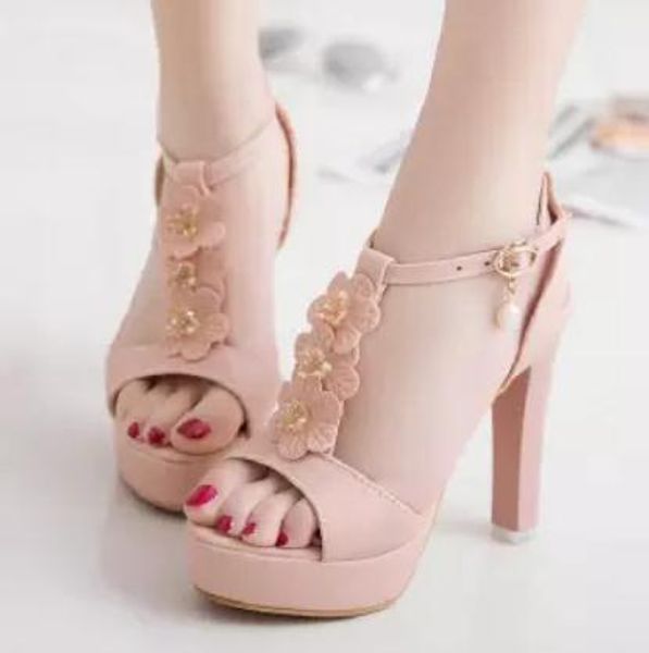 2019 flower women's sandals in summer with new style high heel coarse heel waterproof table @160, Black
2019 flower women's sandals in summer with new style high heel coarse heel waterproof table @160, Black