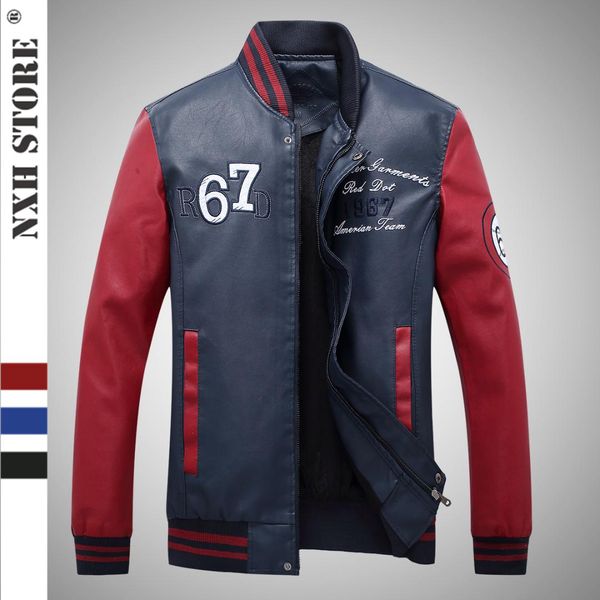men's pu leather jacket baseball leather jacket with velvet coat autumn winter motorcycle faux fur coat men, Black
men's pu leather jacket baseball leather jacket with velvet coat autumn winter motorcycle faux fur coat men, Black