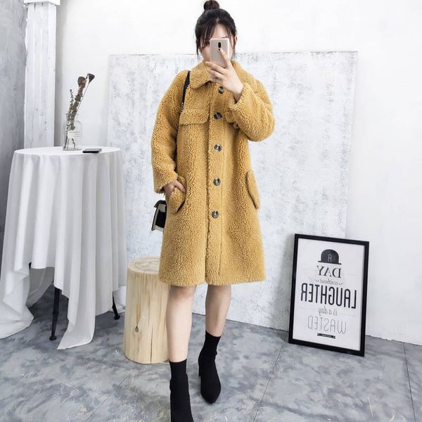 2019 winter new women natural wool fur jacket warm real fur coat elegant sheep shearling outwear female long clothes a14, Black
2019 winter new women natural wool fur jacket warm real fur coat elegant sheep shearling outwear female long clothes a14, Black