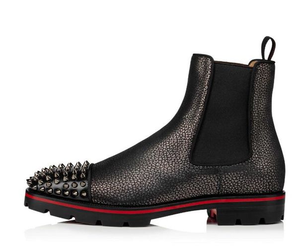 2019 perfect melon man ankle boot black calfskin leather lug sole men spikes red bottom boots famous winter party wedding fashion booties
2019 perfect melon man ankle boot black calfskin leather lug sole men spikes red bottom boots famous winter party wedding fashion booties