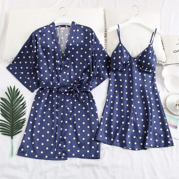 women satin kimono bathrobe gown 2pcs nighty&robe suit intimate lingerie dot nightwear sleepwear casual nightgown homewear, Black;red
women satin kimono bathrobe gown 2pcs nighty&robe suit intimate lingerie dot nightwear sleepwear casual nightgown homewear, Black;red