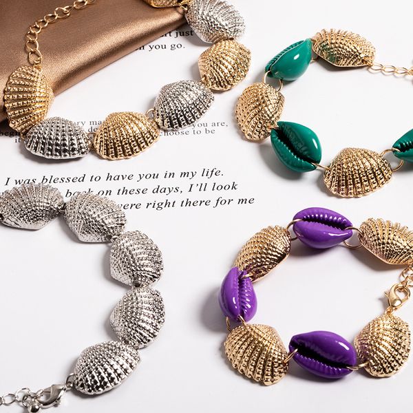 ethnic fashion alloy shell bracelet bangles for women handmade bohemian delicate golden silver color jewelry party beach gift
ethnic fashion alloy shell bracelet bangles for women handmade bohemian delicate golden silver color jewelry party beach gift