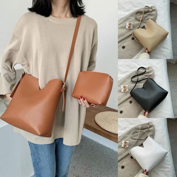 2pc leather shoulder bag women's spring new bag fashion shoulder messenger large capacity designer bolsas sac#g2
