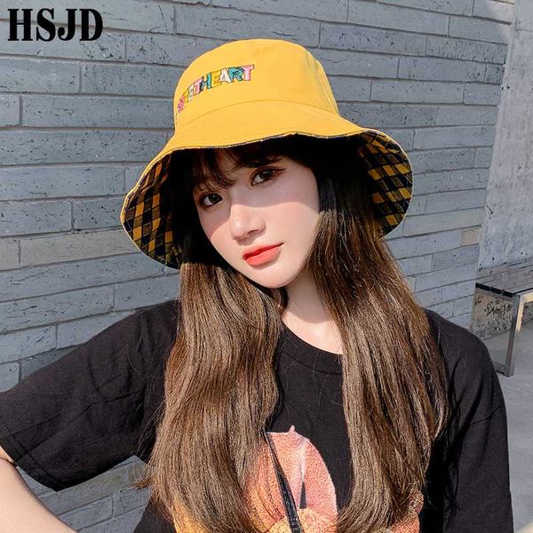 double sided letter plaid bucket hat girl women lovely bob femme caps summer panama sweet heart sun hats for women fisherman hat, Blue;gray
double sided letter plaid bucket hat girl women lovely bob femme caps summer panama sweet heart sun hats for women fisherman hat, Blue;gray