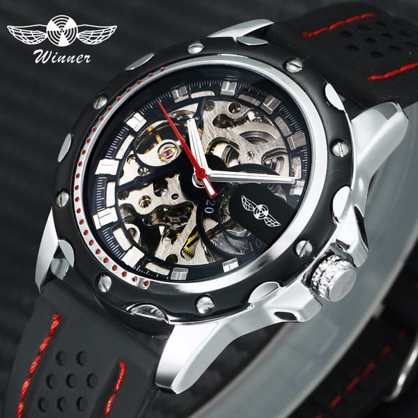 winner official 2019 new fashion men automatic mechanical watches luxury brand skeleton luminous hands rubber strap sport clock, Slivery;brown
winner official 2019 new fashion men automatic mechanical watches luxury brand skeleton luminous hands rubber strap sport clock, Slivery;brown