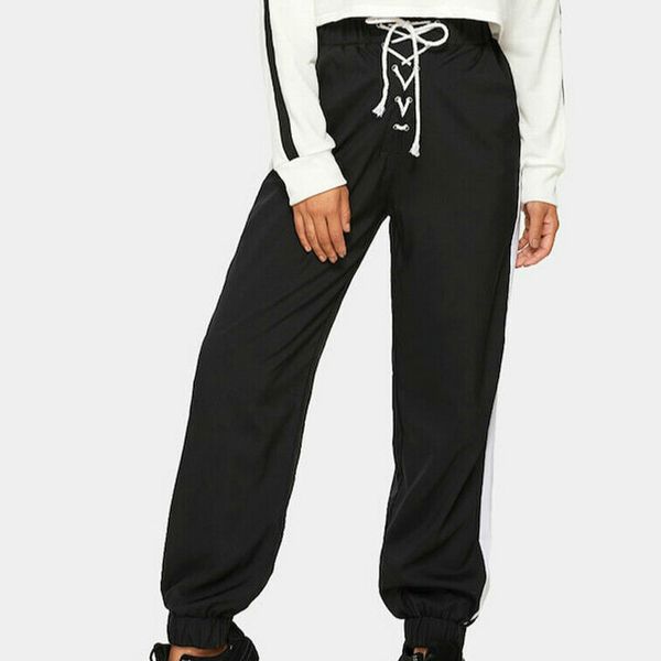 women trendy high waist casual yoga long pants ladies loose side striped stretch yoga pants outfits, White;red
women trendy high waist casual yoga long pants ladies loose side striped stretch yoga pants outfits, White;red