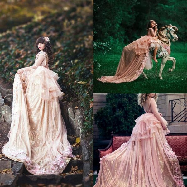 2019 vintage flower girl dresses long sleeves 3d floral appliques hi lo sequined girls communion dress sweep train, Red;yellow
2019 vintage flower girl dresses long sleeves 3d floral appliques hi lo sequined girls communion dress sweep train, Red;yellow