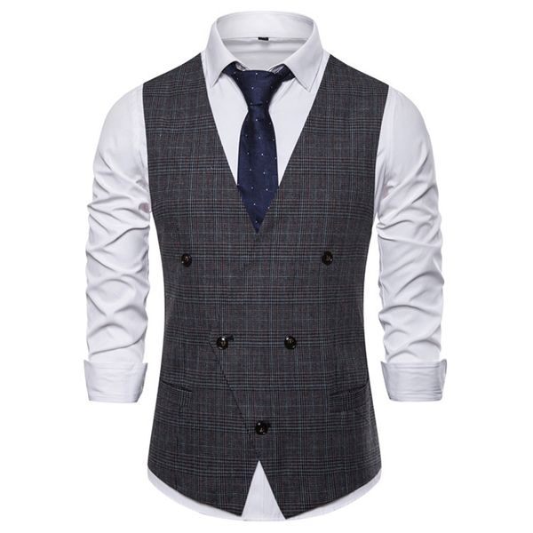 men's vests da jauna 2021 mens business suit vest formal tweed double breasted waistcoat retro slim fit sleeveless jacket, Black;white
men's vests da jauna 2021 mens business suit vest formal tweed double breasted waistcoat retro slim fit sleeveless jacket, Black;white