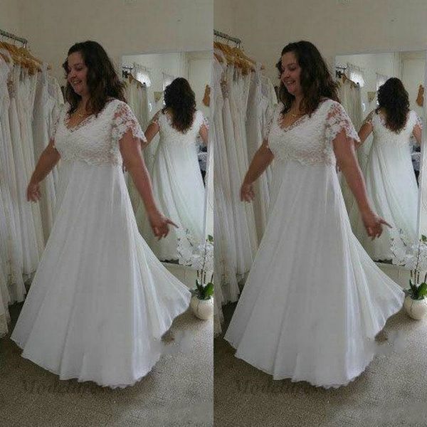 white plus size wedding dresses a line chiffon floor length v neck lace appliques short sleeves country style wedding gowns bride dress
white plus size wedding dresses a line chiffon floor length v neck lace appliques short sleeves country style wedding gowns bride dress