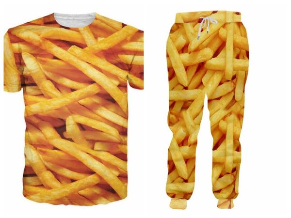 new fashion women/mens french fries funny 3d print t-shirt + jogger pants casusal tracksuit sets, White;black
new fashion women/mens french fries funny 3d print t-shirt + jogger pants casusal tracksuit sets, White;black