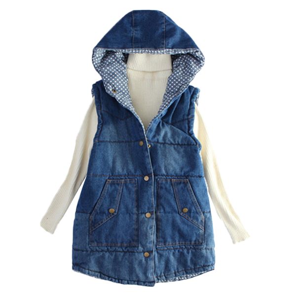 women denim vest autumn fashion new coat short thicken loose sleeveless vest winter hooded large size cotton jacket jia115, Black;white
women denim vest autumn fashion new coat short thicken loose sleeveless vest winter hooded large size cotton jacket jia115, Black;white