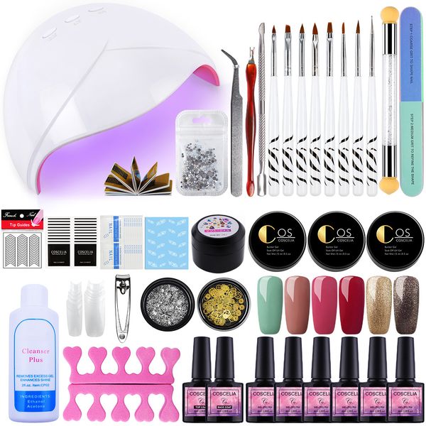 manicure set with lamp 36w gel nail polish set tools for manicure nail art decorations rhinestones sticker base
manicure set with lamp 36w gel nail polish set tools for manicure nail art decorations rhinestones sticker base