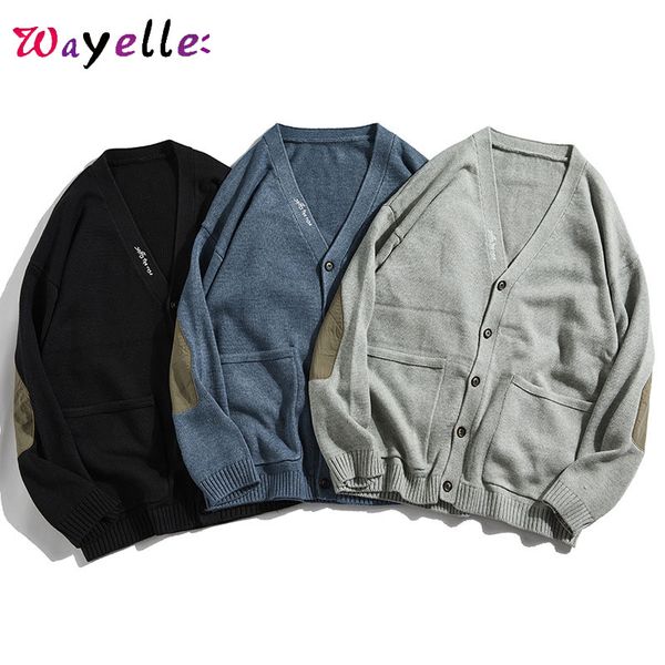 men sweater 2019 warm v-neck cardigan fall sweater men casual simple knitted sweaters single breasted japanese sweaters, White;black
men sweater 2019 warm v-neck cardigan fall sweater men casual simple knitted sweaters single breasted japanese sweaters, White;black