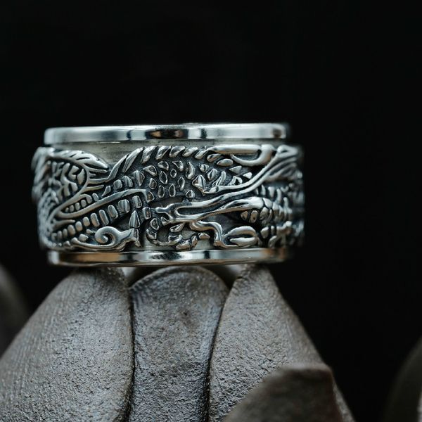 cluster rings s925 vintage buddhist jewelry thai silver men's ring wide noodle comes to rotate dragon turn transport index finger, Golden;silver
cluster rings s925 vintage buddhist jewelry thai silver men's ring wide noodle comes to rotate dragon turn transport index finger, Golden;silver