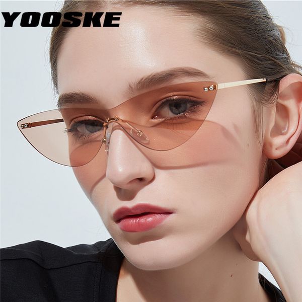 yooske cat eye sunglasses for women fashoin metal rimless sun glasses men retro brand glasses ladies trendy mirror eyewear, White;black
yooske cat eye sunglasses for women fashoin metal rimless sun glasses men retro brand glasses ladies trendy mirror eyewear, White;black