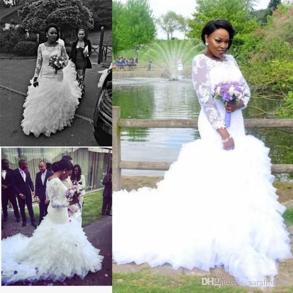 luxury arabic mermaid wedding dresses dubai lace long sleeve muslim wedding gowns vintage plus size robe de mariee, White
luxury arabic mermaid wedding dresses dubai lace long sleeve muslim wedding gowns vintage plus size robe de mariee, White