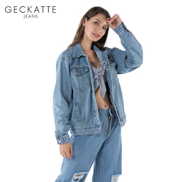 geckatte blue harajuku loose jean denim jacket women fall 2019 high street korean jackets coats casual outwear clothes mujer, Black;brown
geckatte blue harajuku loose jean denim jacket women fall 2019 high street korean jackets coats casual outwear clothes mujer, Black;brown