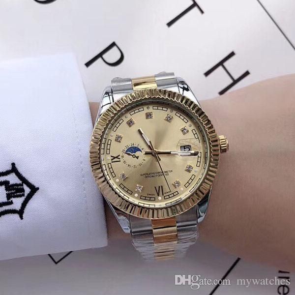 men's watches fashion automatic mechanical diamond 40mm dial full stainless steel band wristwatches moon phase watch for mens gift, Slivery;brown
men's watches fashion automatic mechanical diamond 40mm dial full stainless steel band wristwatches moon phase watch for mens gift, Slivery;brown