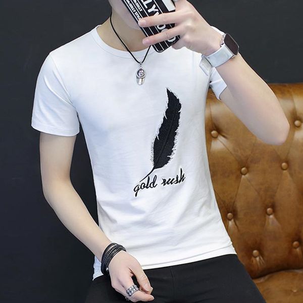 2019 man short sleeve t shirt trend self-cultivation teenagers show solicitude for clothes t shirt male short sleeve, White;black
2019 man short sleeve t shirt trend self-cultivation teenagers show solicitude for clothes t shirt male short sleeve, White;black