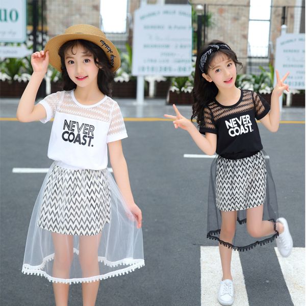 girls clothing sets summer 6-14y 2020 letter printing t-shirts+mesh skirts children clothes casual sport 2pcs set kids clothes, White
girls clothing sets summer 6-14y 2020 letter printing t-shirts+mesh skirts children clothes casual sport 2pcs set kids clothes, White