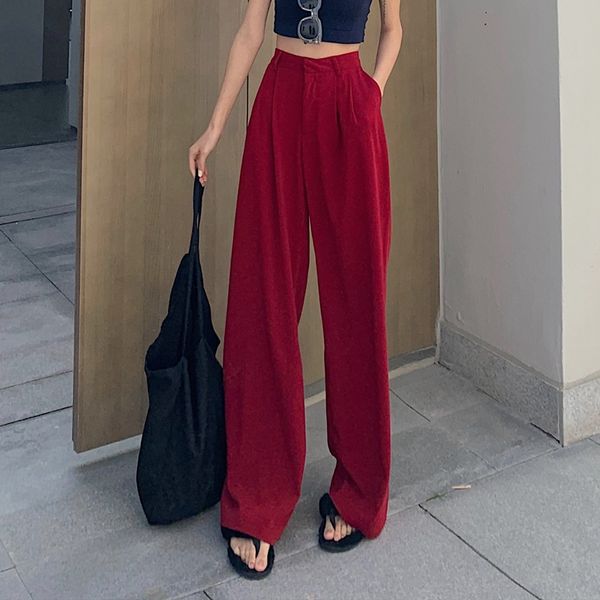 korean style chic pockets wide leg pants button loose casual spring fall high waist capris women's clothing simple fashion, Black;white
korean style chic pockets wide leg pants button loose casual spring fall high waist capris women's clothing simple fashion, Black;white
