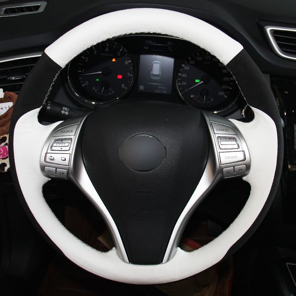white genuine leather black suede hand sewing steering wheel cover for nissan teana altima 2013-2016 x-trail qashqai rogue sentra tiida
white genuine leather black suede hand sewing steering wheel cover for nissan teana altima 2013-2016 x-trail qashqai rogue sentra tiida