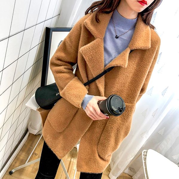 imitate mink loose coat woman thickening solid color plush knitting cardigan jacket, Black
imitate mink loose coat woman thickening solid color plush knitting cardigan jacket, Black